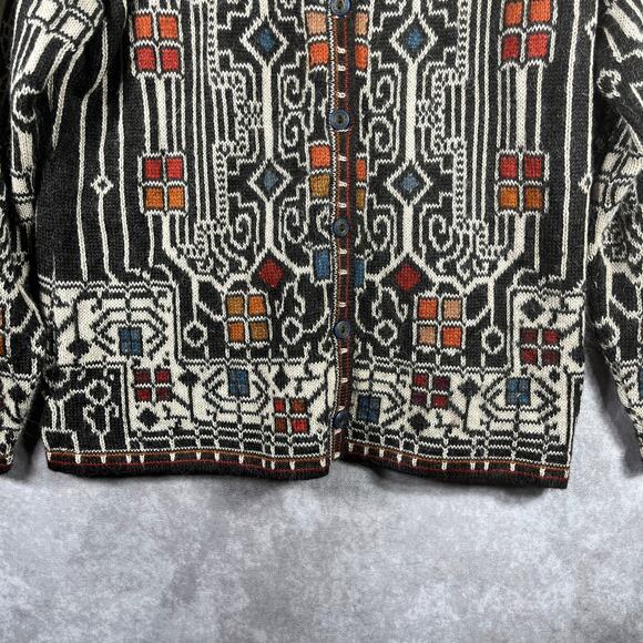 Intiwara Alpaca Cardigan Sweater Womens Size Large Aztec Preppy Old Money Class - Picture 3 of 10